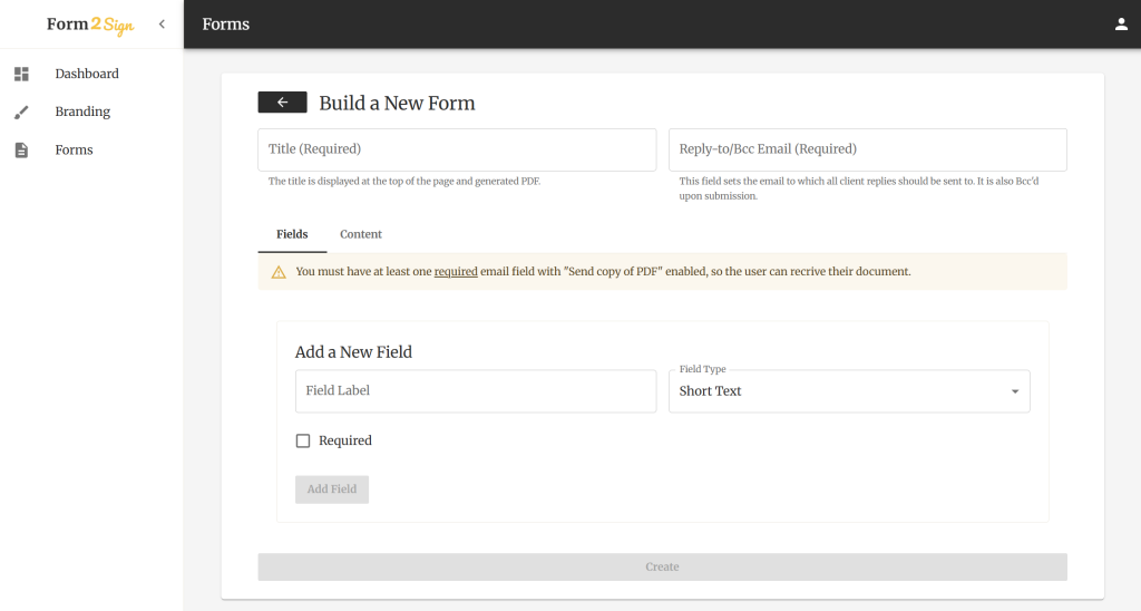 online form builder with e-signature - form builder screenshot